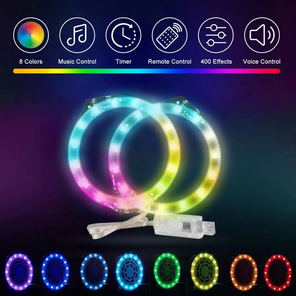 8 Colors 400 Effects LED Light Strip RGB LED Light Strip flexible Game Console Color Changing Decoration RGB LED Light Ring