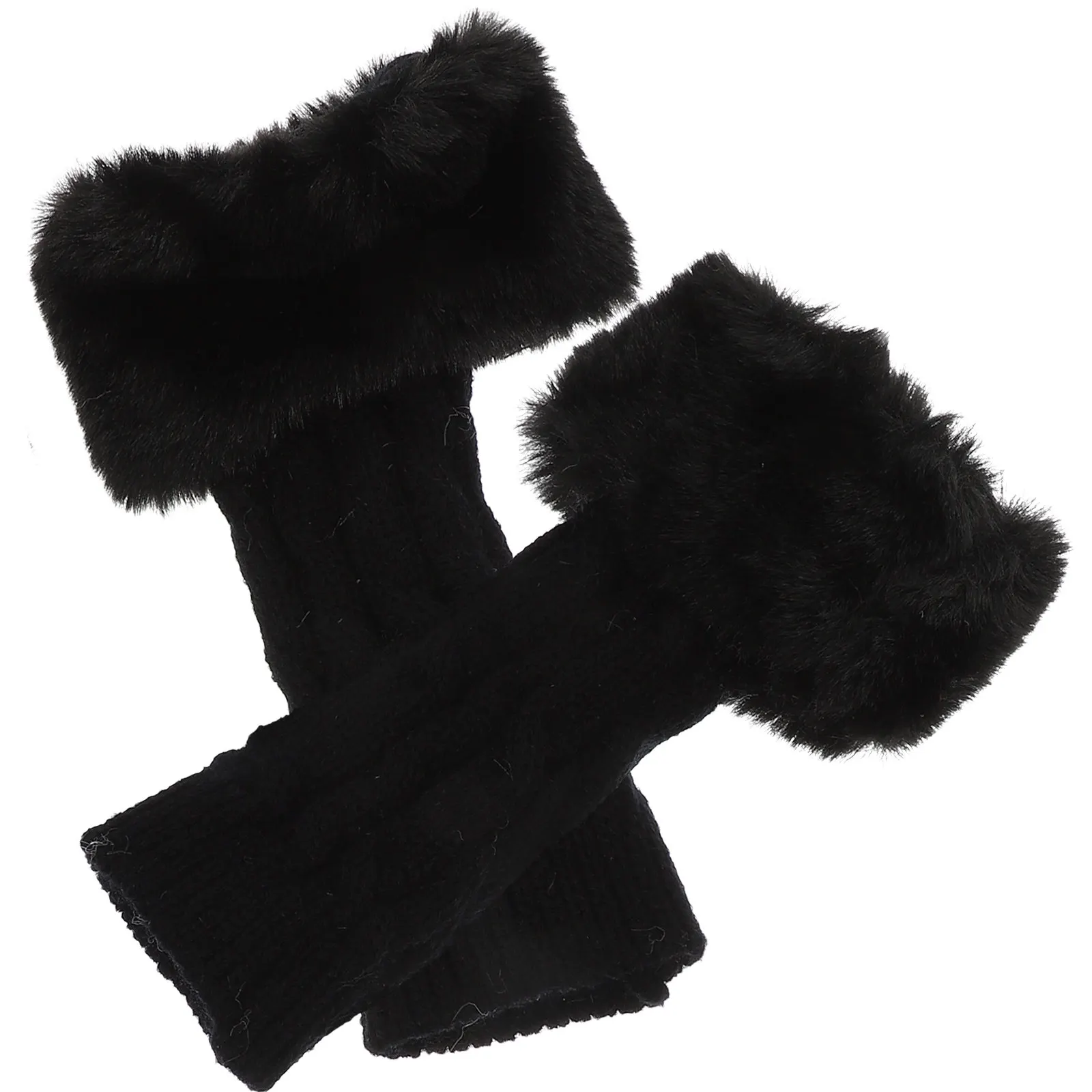 

1Pair Skin-Friendly Arm Sleeves Winter Half-Finger Warmers Soft Moisture-Wicking Portable Washable Arm Warmers for Women Outdoor