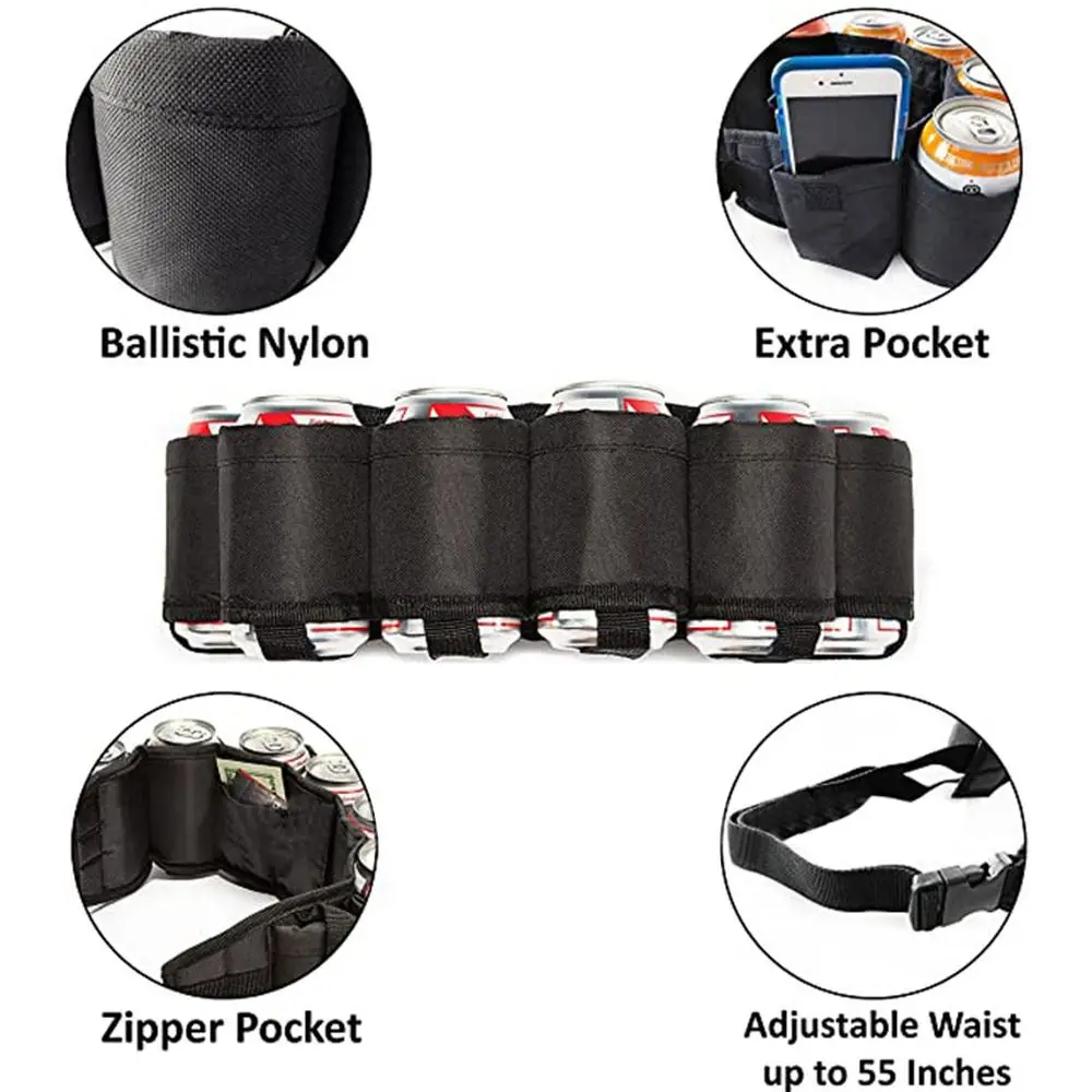 حزام البيرة، 6 عبوات من حامل حزام البيرة قابل للتعديل، حامل خصر بيرة أكسفورد للرجال والنساء #3