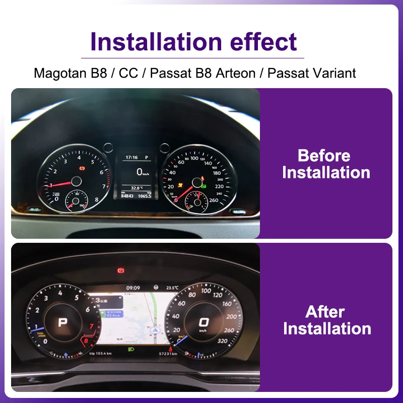AUTOTOP 12,3 1920*720 Linux Auto LCD Digital Dashboard Cluster Für VW Magotan B8 / CC / Passat B8 Arteon / Passat Variante – Detail 2