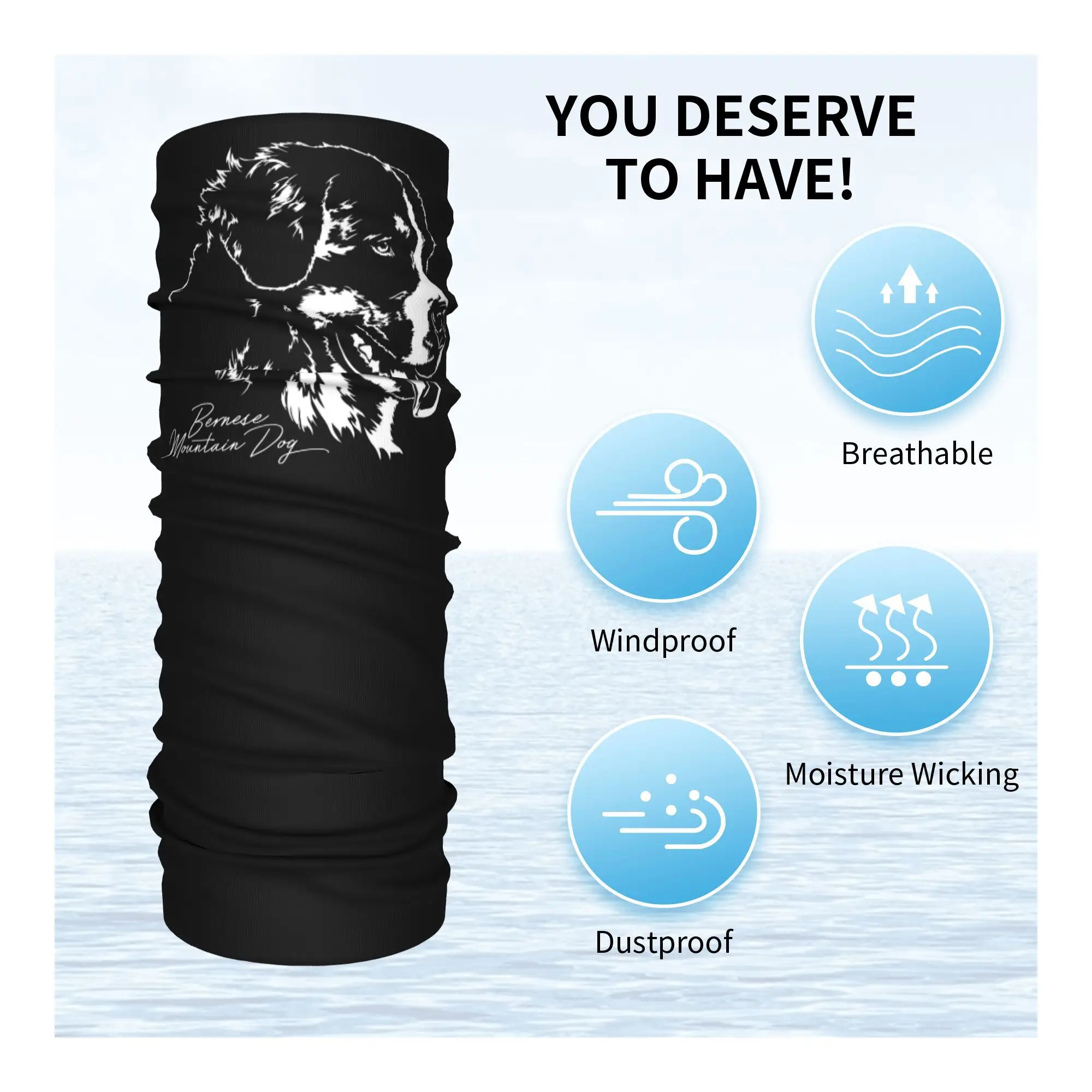 وشاح قناع مطبوع عليه كوبي فون بيرنيز ماونتن دوج باندانا للرقبة، عصابة رأس متعددة الوظائف للجري للرجال والنساء والبالغين في الشتاء