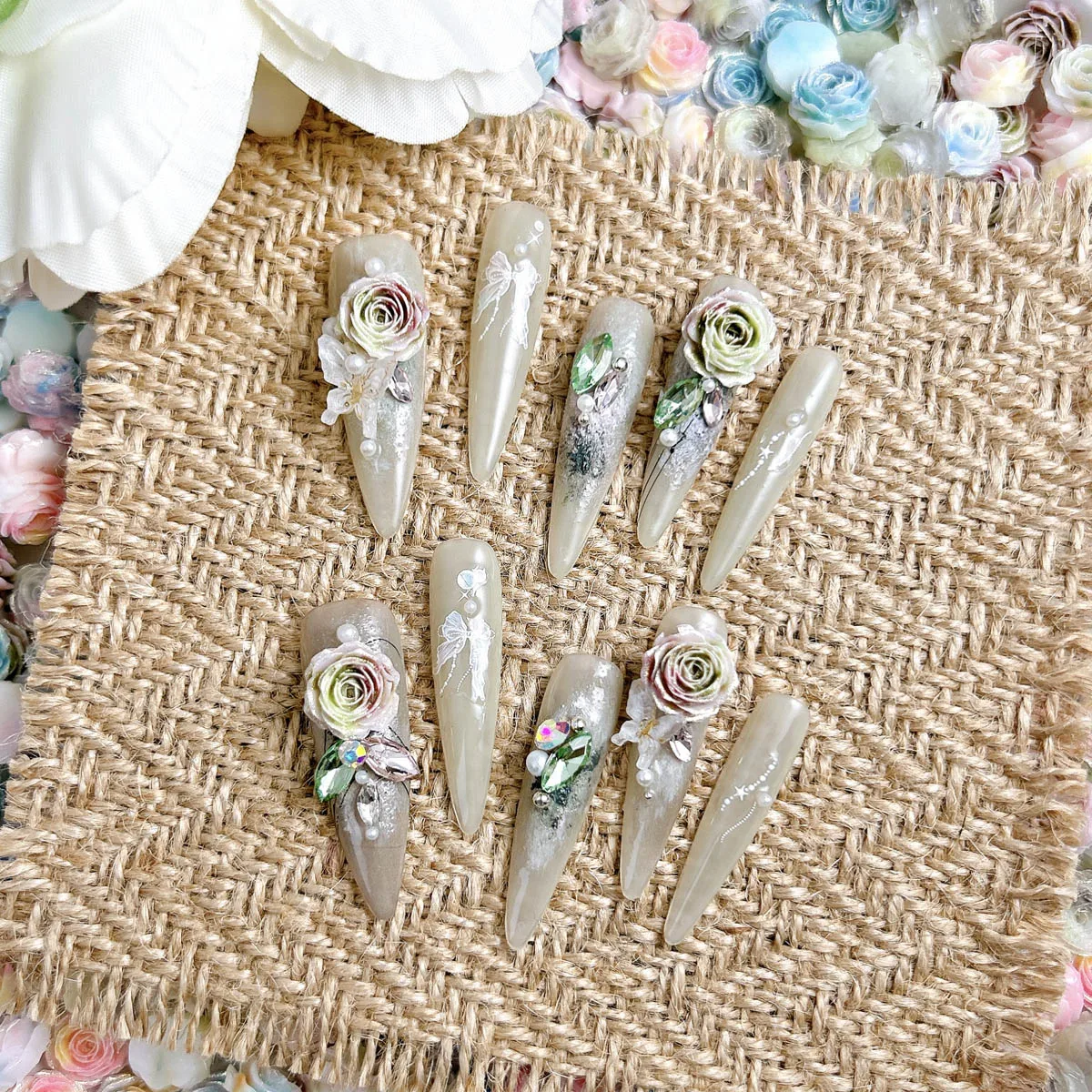 Breloques pour ongles en résine Rose lumineuse, plusieurs couleurs, 3D, fleur Fine et brillante de rêve, décorations pour Nail Art, boucles d'oreilles, matériaux pour ongles, DIY