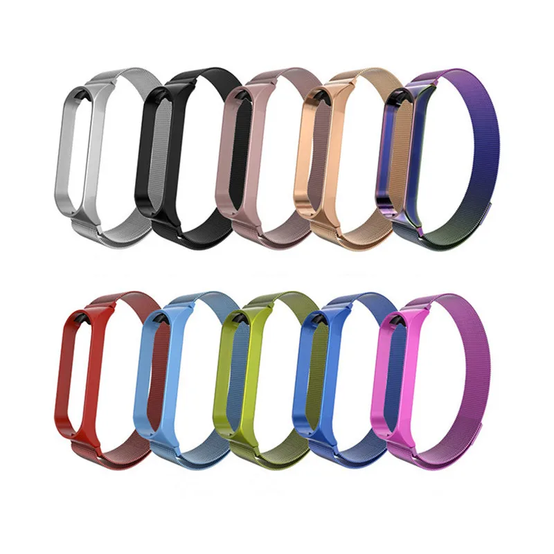 Strap For Xiaomi Mi Band 5 6 7 Wrist Magnetic Metal Bracelet Stainless Steel Smart Watch for Miband 6 5 Strap Replacement Bands