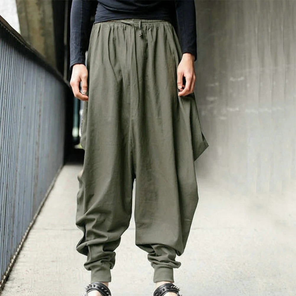 Male Pants Hot Sale Japanese Loose High Quality Pants Personalized Smooth Streets Trousers Hakama Pants