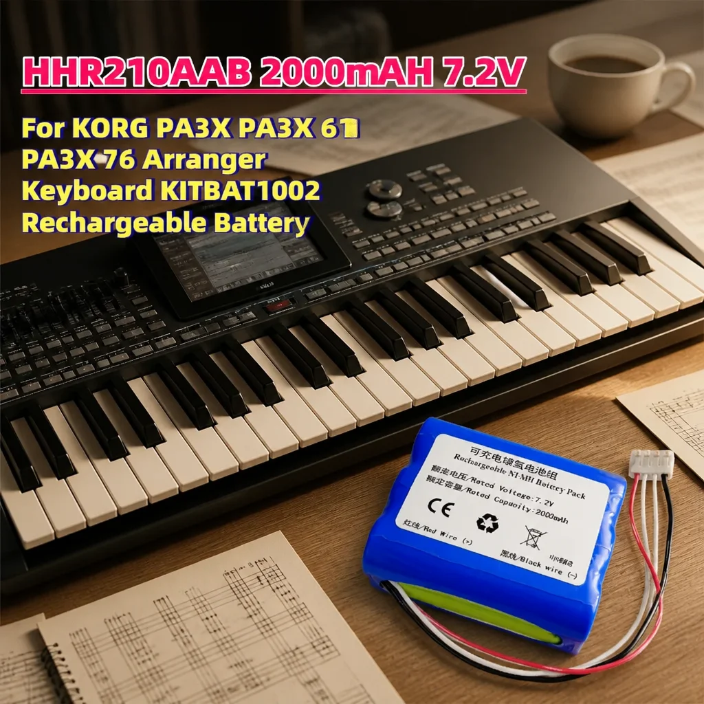 In Stock HHR210AAB 7.2V 2000mAhNI-MH Rechargeable Replacement Battery KITBAT1002 For KORG PA3X PA3X 61 PA3X 76 Arranger Keyboard