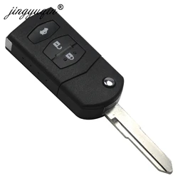 jingyuqin 2/3 Buttons Key Shell fit for MAZDA 2 3 5 6 RX8 MX5 Flip Remote Case Fob Replacement 3 BTN