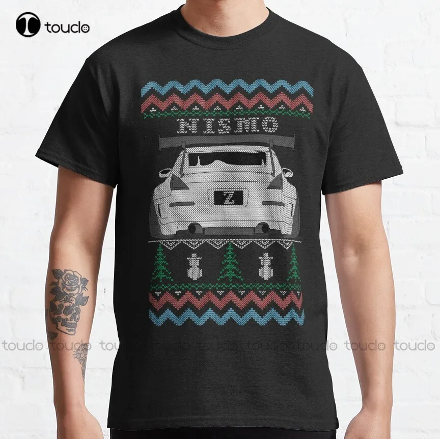 Ugly Sweater Christmas Nismo 350Z Z33 (White) Classic T-Shirt Vintage Tees For Women Custom Aldult Teen Unisex Xs-5Xl Cotton New