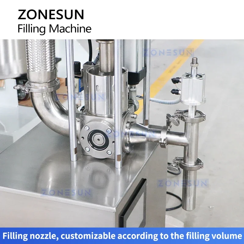 Zonesun Esfoliante Scrub Riempitrice Pistone Riempitrice Pneumatica Pasta Spessa Attrezzatura di Riempimento Pressa Idraulica ZS-VGPJ1