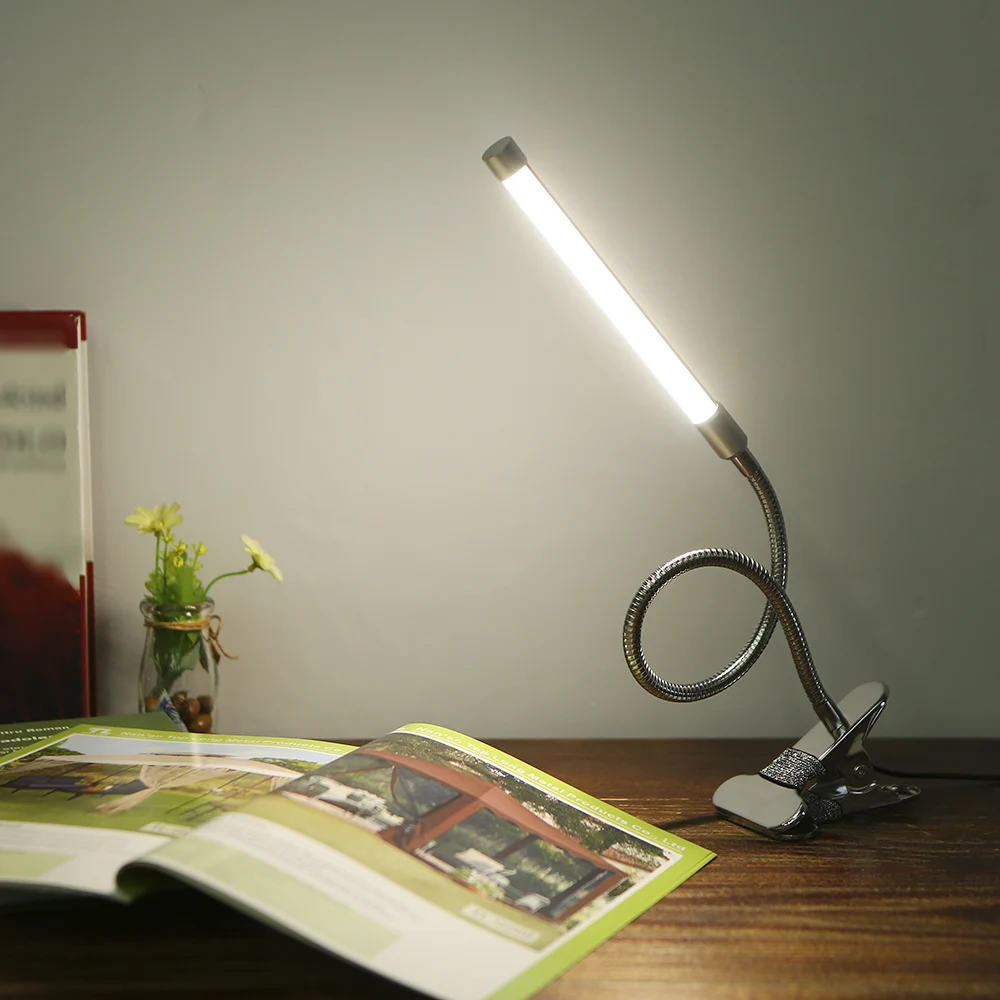 Pop Arrival USB LED Table lamp 36 LED Clamp Clip Desk Lamp 3 Modes Clip Desk Lamp Eye Protection Desk Light Dimmer Rechargeable