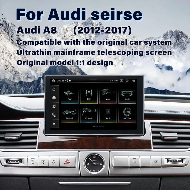 8 Inch 8 Core Android 14 System Car DVD Player Multimedia GPS Navigation for Audi A8 2012-2017