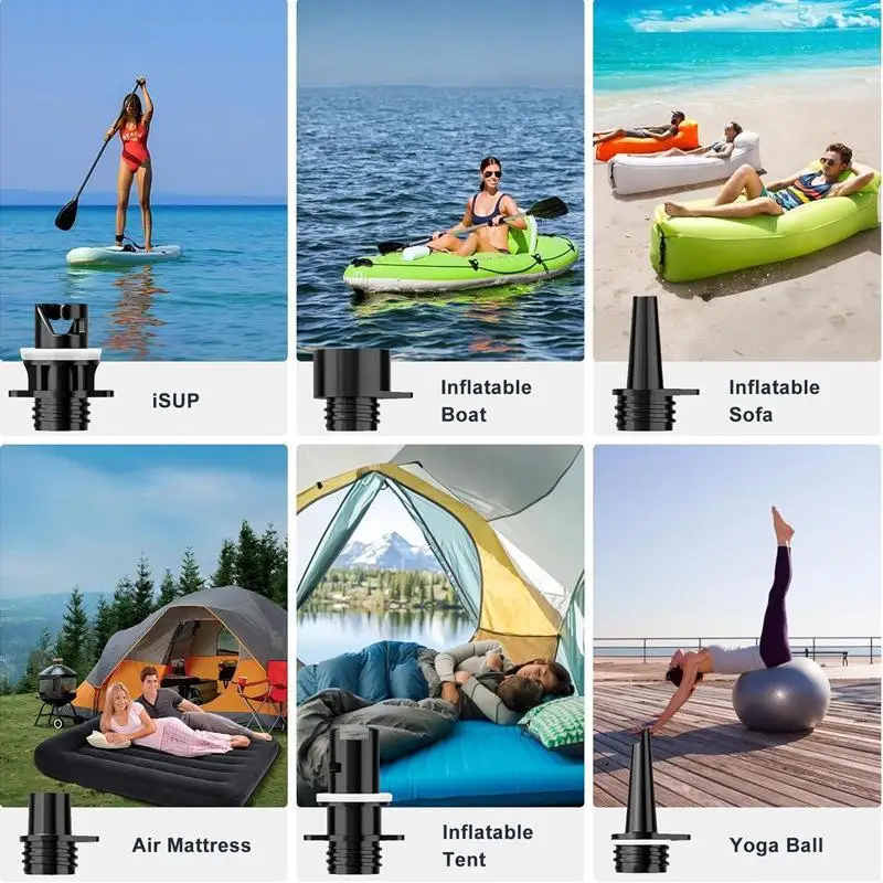 【CMO】6Pcs Pump Hose Nozzles Inflatable Air Pumps Hose Nozzle Kit Kayak Air Pump Tube Adaptor Accessories