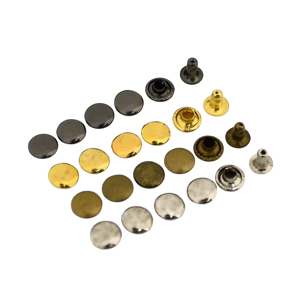 100sets Metal Single Cap Rivets Studs 3mm~10mm Round Rivet for DIY Leather Craft Bag Belt Garments Hat Shoes Pet Collar Decor