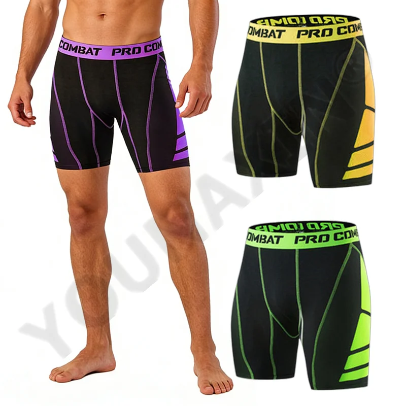 3 Pcs Men Underwear Shorts Base Layer Sports Leggings Pants Running Basketball Training Yoga Fitness Quick Dry S M L XL 2XL 3XL