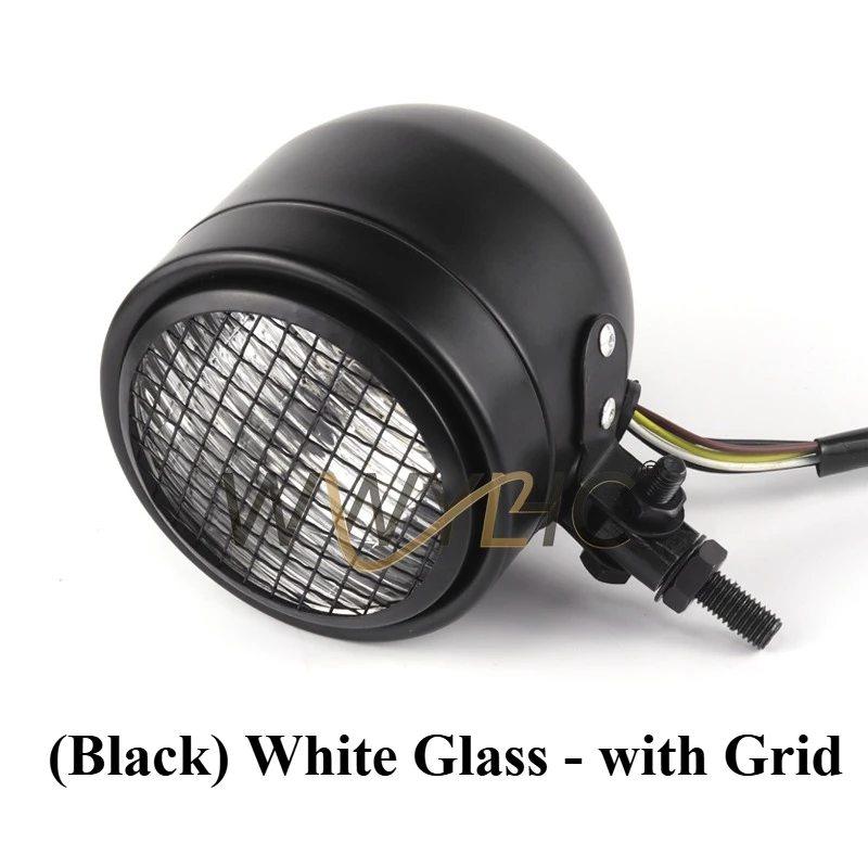 

Suitable for retro motorcycle headlights diameter 10cm 4 inches Iron shell with mesh headlights CG headlights