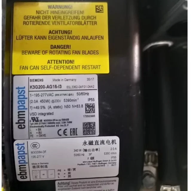 

Suitable for K3G200-AG16-I3 6SL3362-0AF01-0AA2 K3G200-AG16-13 M3G084-DF fan