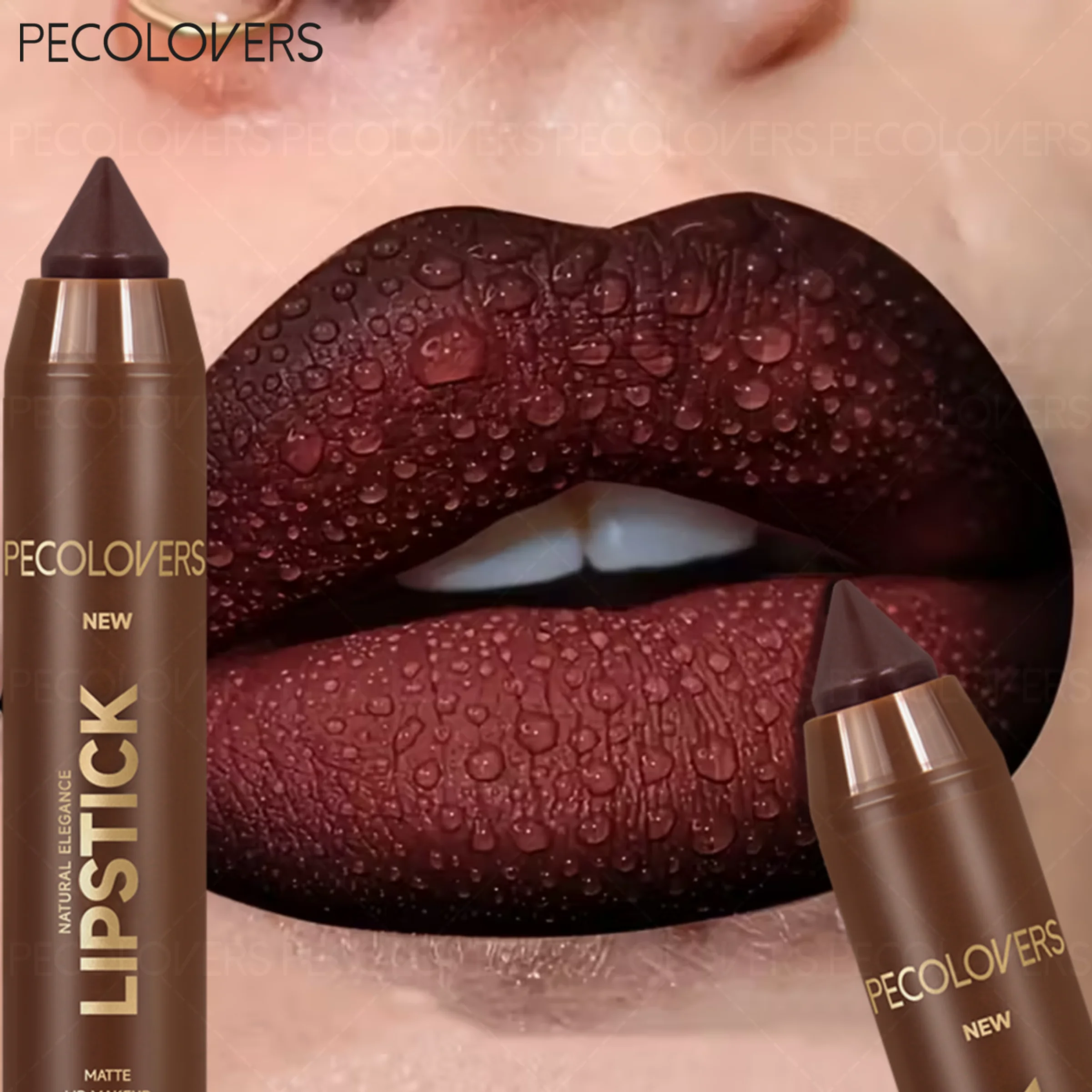 1 Pcs Chocolate Reddish Brown Lip Pen, Matte Long-Lasting Waterproof, Non-Transferable, Holiday Party Makeup, Lip Liner Pencil