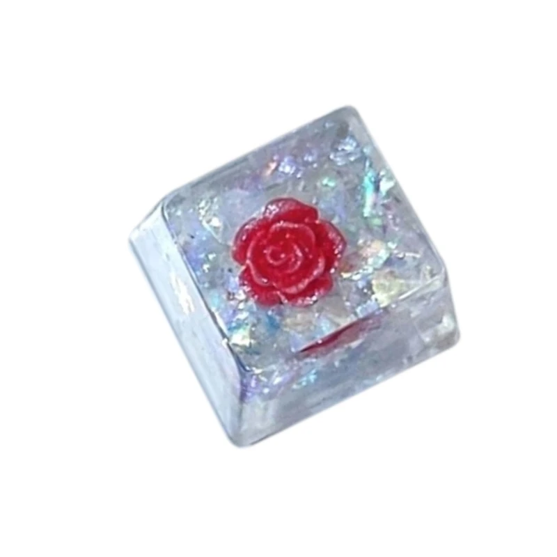 OEM Floral Resin Keycap Translucently Epoxy Camellia for Mechanical Keyboards