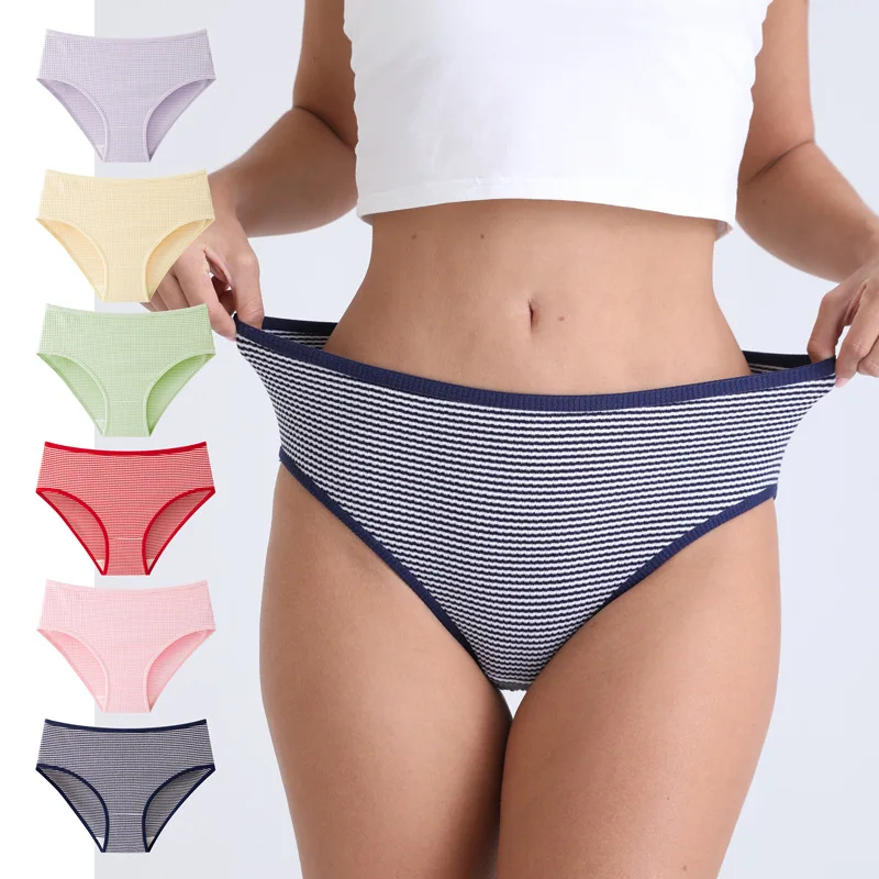 6PCS/Set Women\'s Panties High-Rise Underwear Winter Warm Breathable Crotch Panty Seamless Comfort Briefs Sexy Lingerie