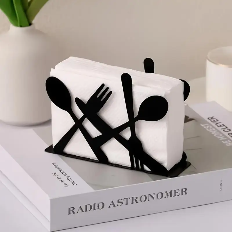 

New 1pc Elegant Metal For Flower Napkin Holder - Stylish Kitchen & Dining Tabletop Accessory,Ideal For Home And Restaurant Use