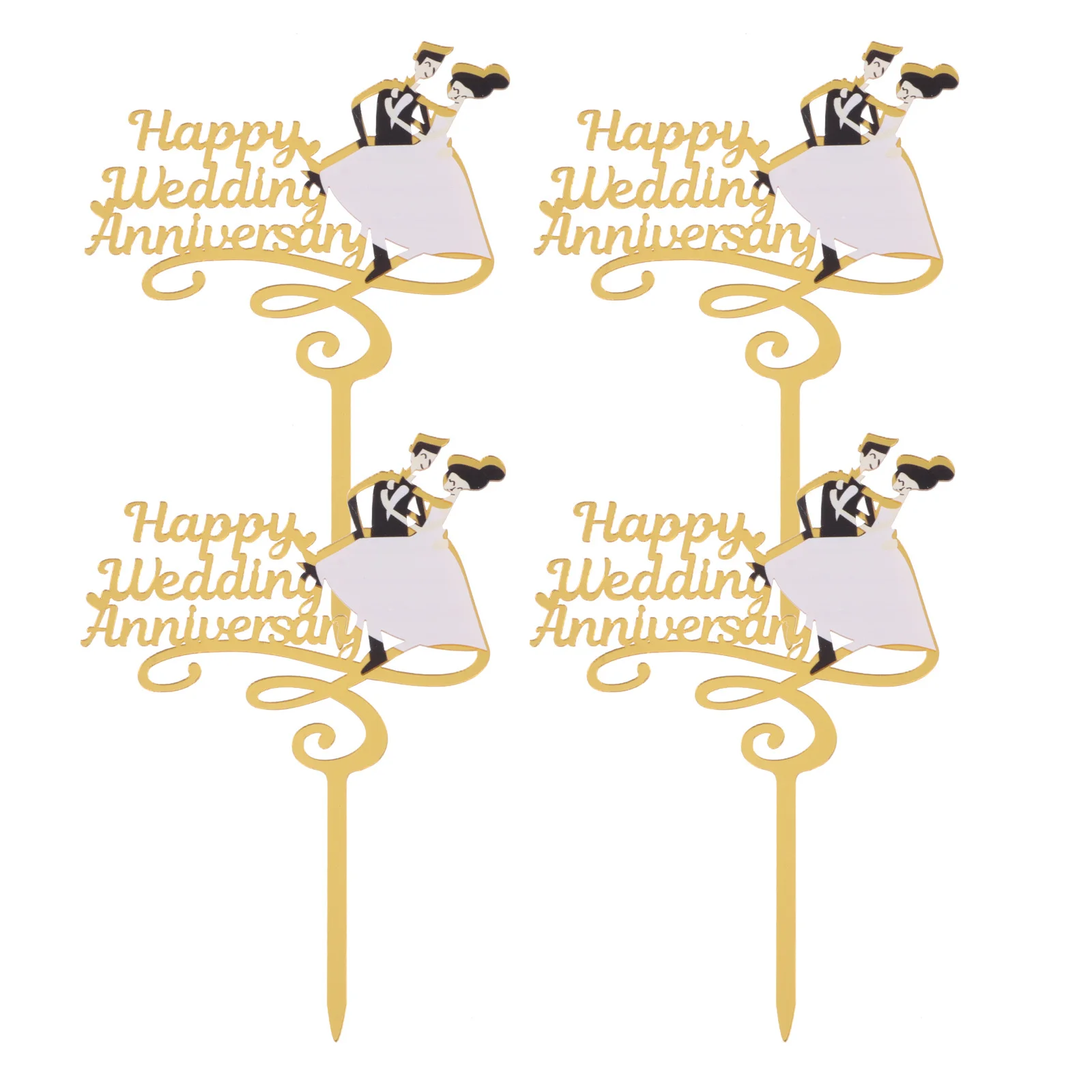 

4Pcs Wedding Cake Letter Cupcake Toppers Glitter Acrylic Party Dessert Picks Supplies Cake Party Toppers Letter Cupcake Topper