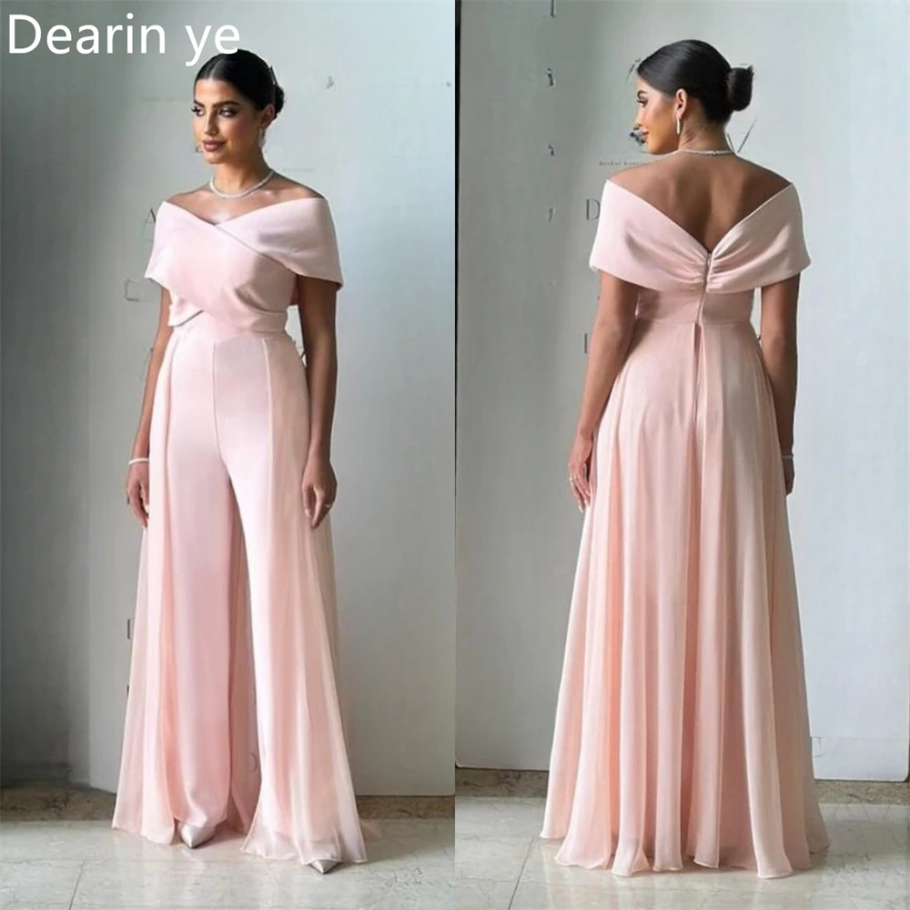 

Customized Saudi Arabia Prom Gown Dearin Off-the-shoulder Pants Floor Length Skirts Tulle Bespoke Occasion Dresses Evening Forma