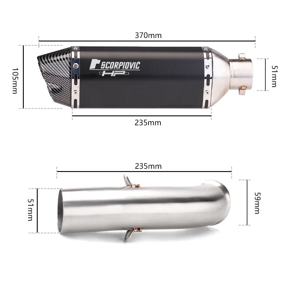 

Motorcycle exhaust pipe RC390 adv duke390 2020-2021 intermediate connecting pipe modified muffler with DB killer