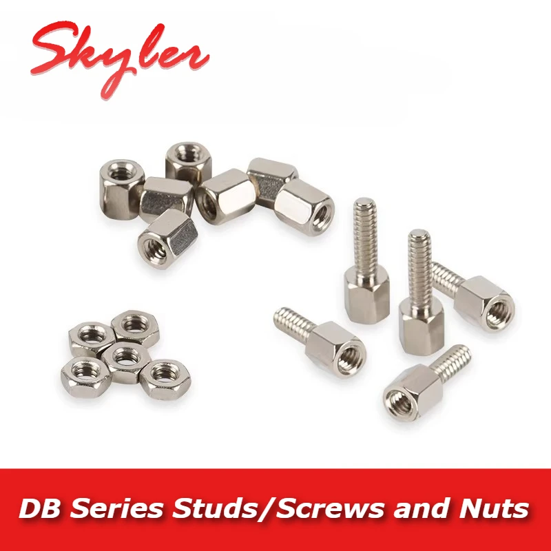 30er-Set DB9 DB15 DB25 RS232 VGA Schrauben Sechskantmuttern DB-Steckverbinder Kupfersäule COM Serieller Anschlussplatte Halterung Bolzen Muttern
