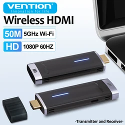 Vention Wireless HDMI Transmitter TV Receiver Projector 5GHz WiFi 1080P@60Hz Display Dongle 50CM Distance for IOS Android Laptop