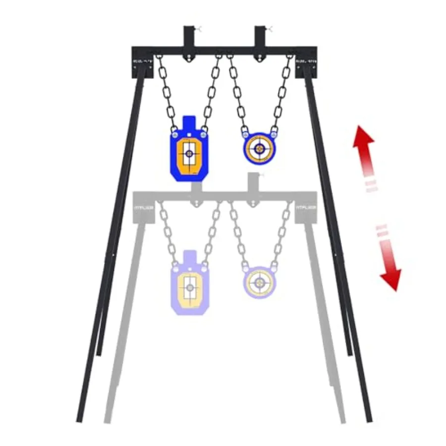 مجموعة الهدف الفولاذية AR500 لنظام حامل الرماية مع ارتفاع 63 بوصة قابل للتعديل 3 8 بوصة صورة ظلية سميكة وقونغ تارغ