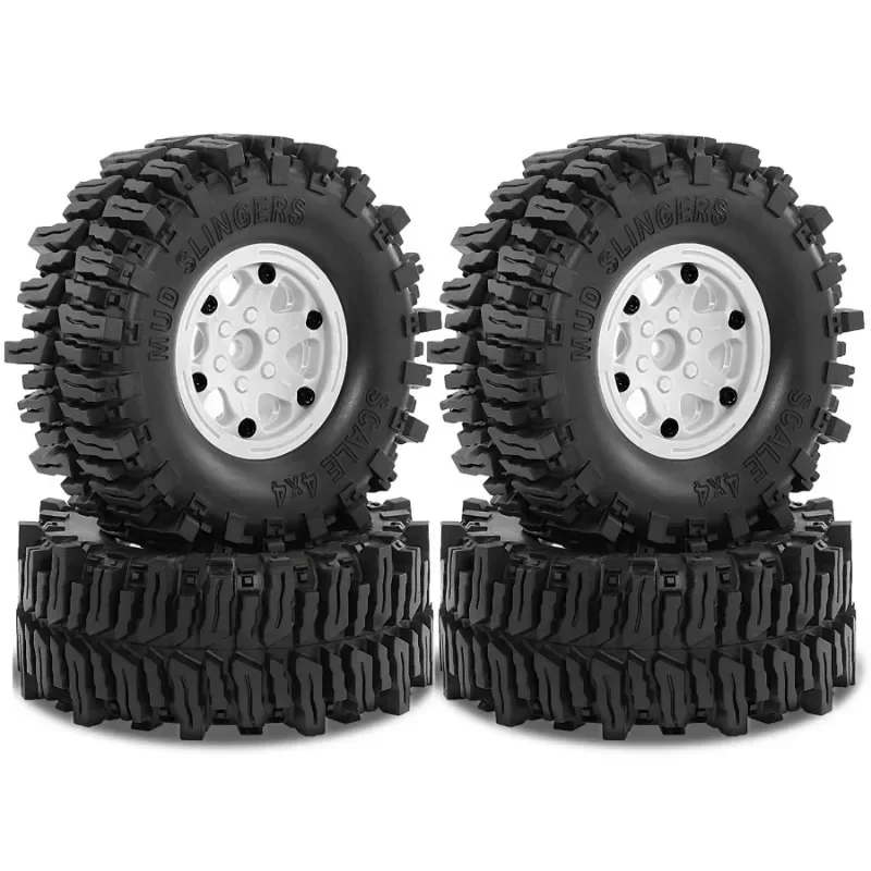 

4pcs 130mm 2.2" Beadlock Wheel Rim Tire Set for 1/8 1/10 RC Crawler Car Axial SCX10 Wraith RR10 Capra Trxs TRX4 YK4082