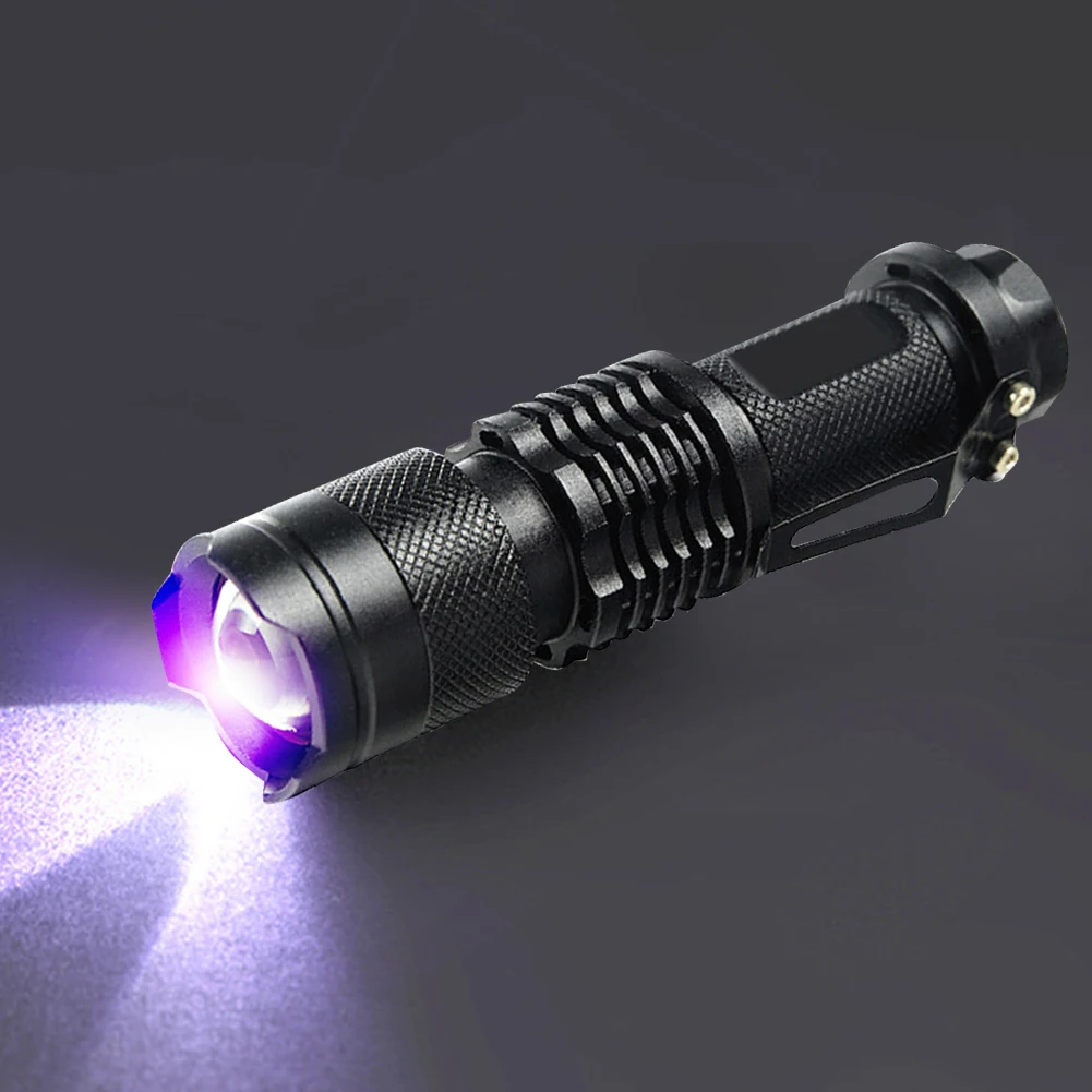 365nm/395nm Ultraviolet Torch Battery Powered Money Verification Pet Urine Stain Detector Tools LED UV Flashlight
