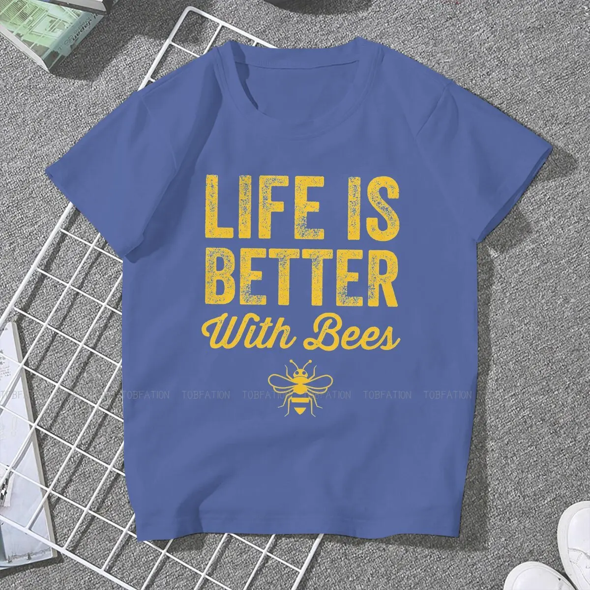 Life is Better  O Collar TShirt Beekeeping Bee Keeper Fabric Classic T Shirt Woman Clothes Individuality Fluffy