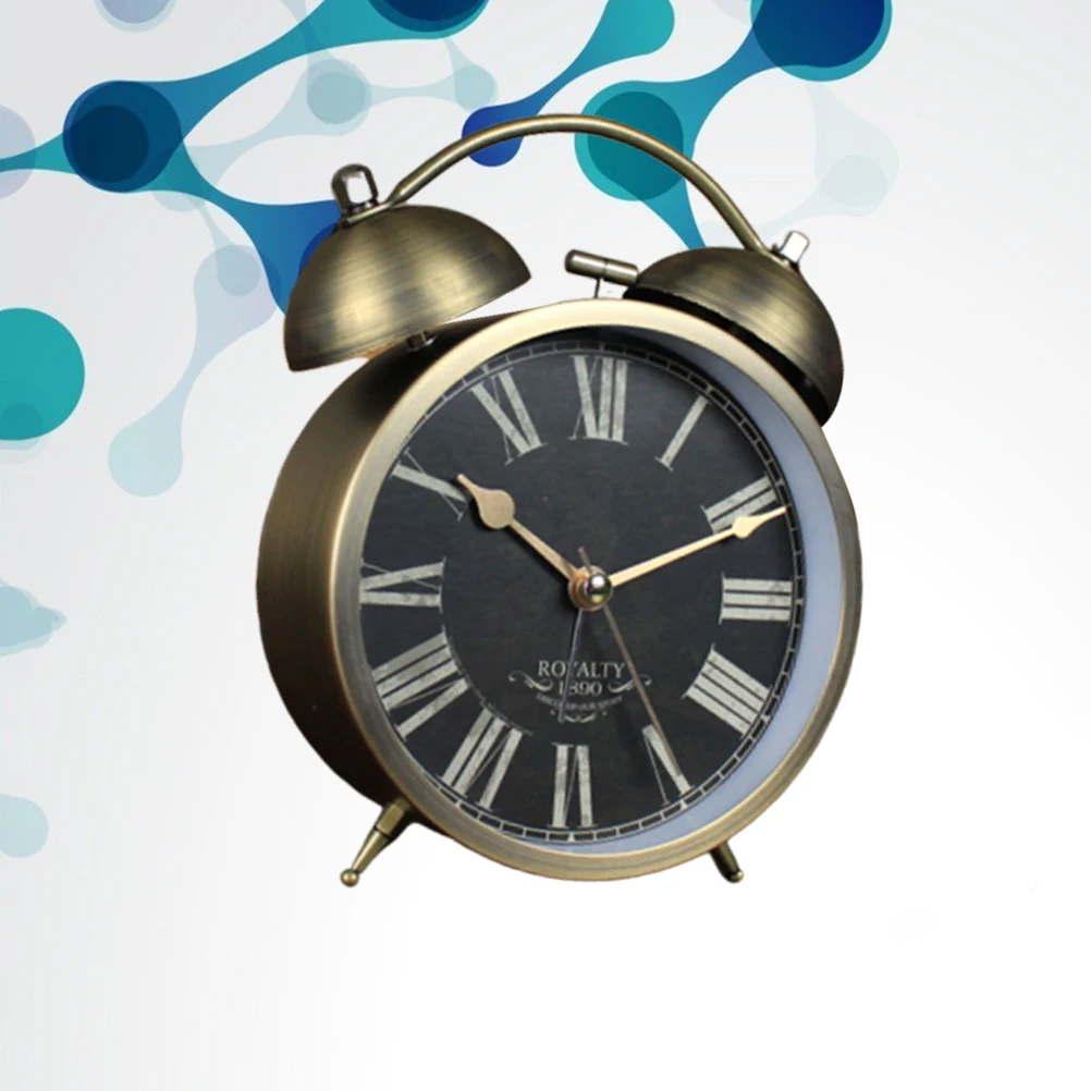 

4" Metal Alarm Clock Retro Vintage Alarm Creative Metal Alarm Clock Desk Alarm Clock for Home without (Rome)