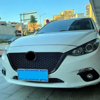 適用於馬自達3 Axela 2017 2018 蜂窩狀汽車前格柵賽車格柵上保險桿進氣口引擎蓋散熱器車身套件 8 最佳銷售 馬自達3前格柵 - №1