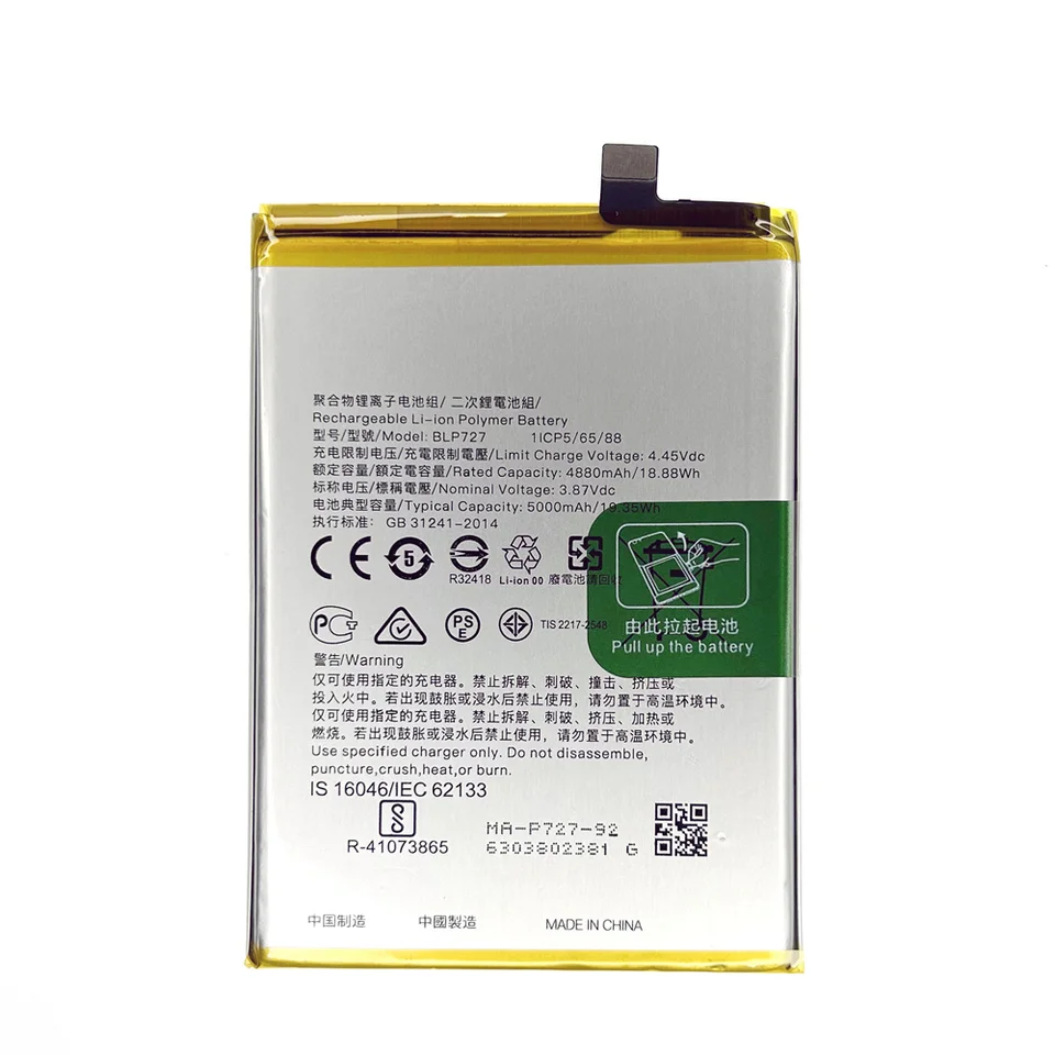 Batería original genuina BLP727 para Oppo A5 2020, A9 2020, A11X, A11, piezas de repuesto, 5000mAh 5