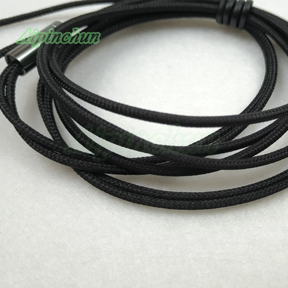 Aipinchun 3.5mm 3-Pole Jack DIY Oortelefoon Kabel Hoofdtelefoon Reparatie Vervanging Draad Koord Zwarte Kleur A42