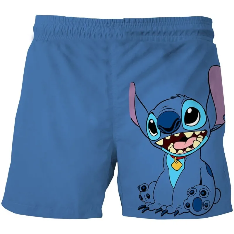 Disney Stitch Beach Pants Casual Sports Shorts Summer Outer Wear Swimwear Clothing Man Woman Beach Shorts Couple Sweatpants Gift