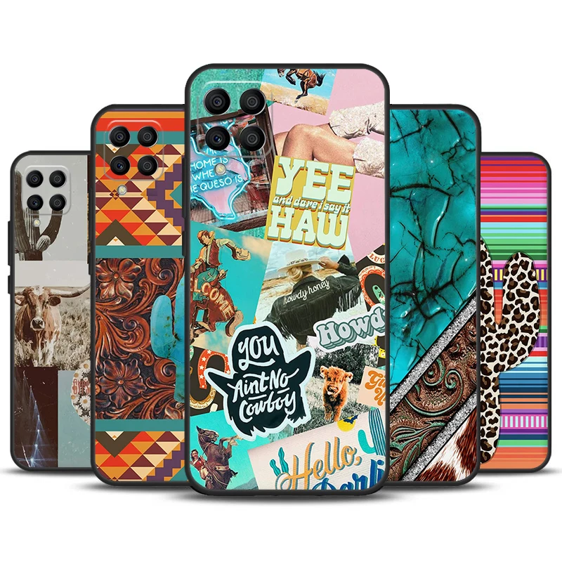 Western Cowgirl Cowboy Boho Case For Samsung Galaxy M31 M51 M21 M12 M32 M52 M20 M13 M23 M33 M53 M14 M34 M54 M30s Cover