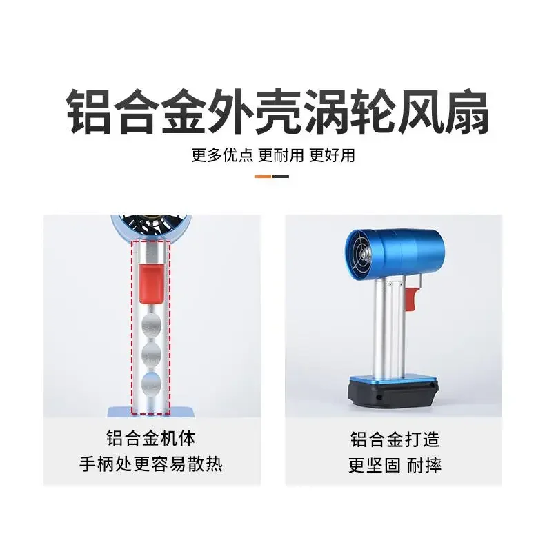 Aluminum Alloy Fan Turbo Handheld Brushless Motor 80,000 to Supercharge High Speed Car Wash 50 Duct Dust Removal