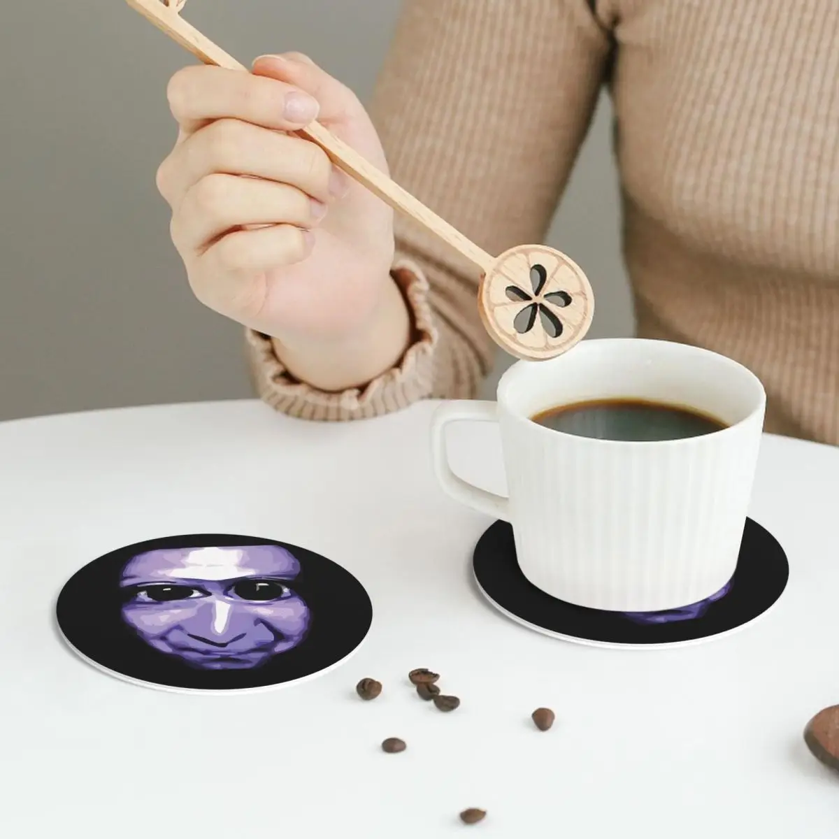 

Подставки Ao Oni, кожаные салфетки, нескользящие изоляционные кофейные коврики для дома, кухни, обеденные подушечки, набор из 4 шт.