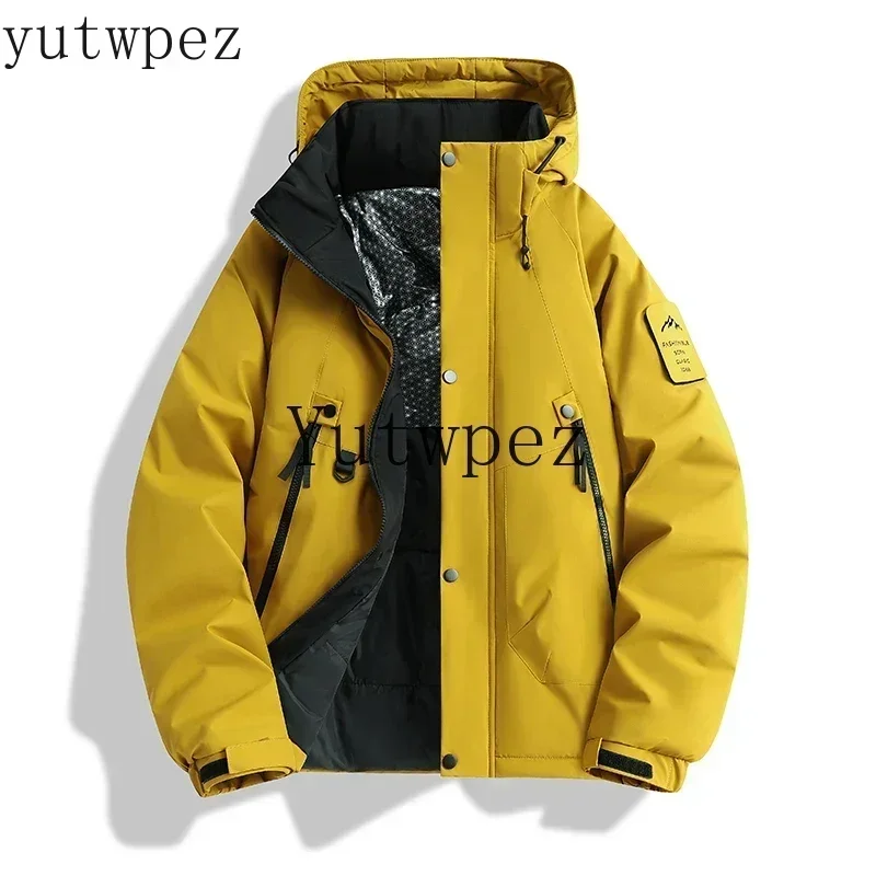 Graphene Hooded Multi-Pocket Parkas 2026 Winter Windproof Warm Puffer Jacket Men's Waterproof Outdoor Couple Thick Coat Casual