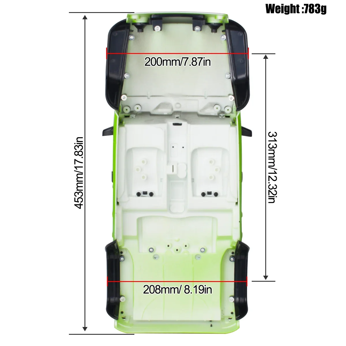 1/10 RC Crawler Pickup Body Shell Unassembled Kit 313mm Wheelbase for 1:10 Axial SCX10 90046 Jeep Wrangler Upgrade Parts