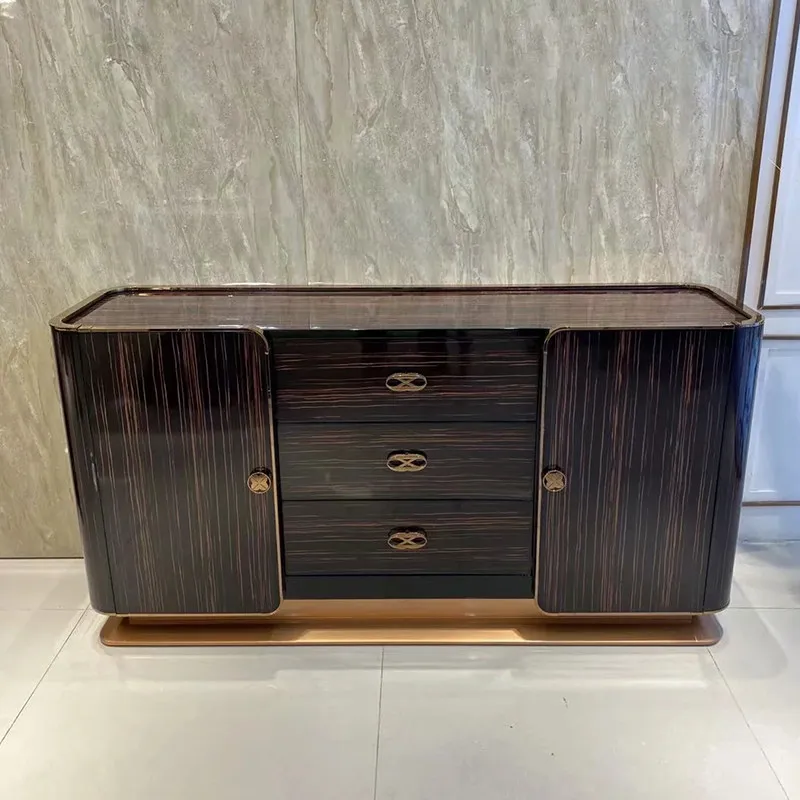 Solid wood, dining side cabinet Hong Kong style postmodern simple bedroom TV cabinet living room entrance cabinet furniture