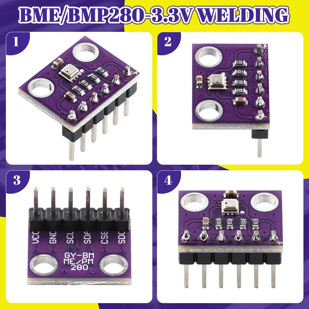 Sensor de Temperatura y Presión de Aire GY BMP280 5V BME280 I2C SPI 1.8-5V GY-BMP280-3.3V, Módulo de Sensores Digitales Barométricos para Arduino
