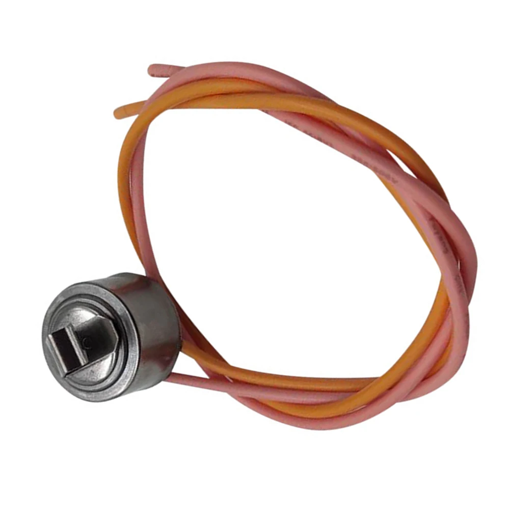 WR50X10068 Refrigerator Defrost Thermostat for GE Models Silver Housing with Plastic and Metal Components for Use