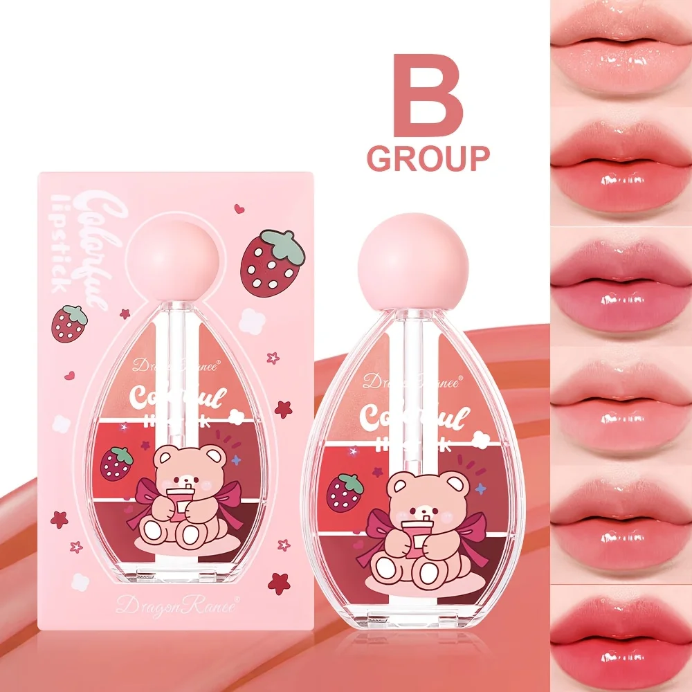 6-Color Solid Hydrating and Moisturizing Lipstick DIY Lipstick Tray 6-color Lip Makeup Tool Natural Long-lasting Lip gloss