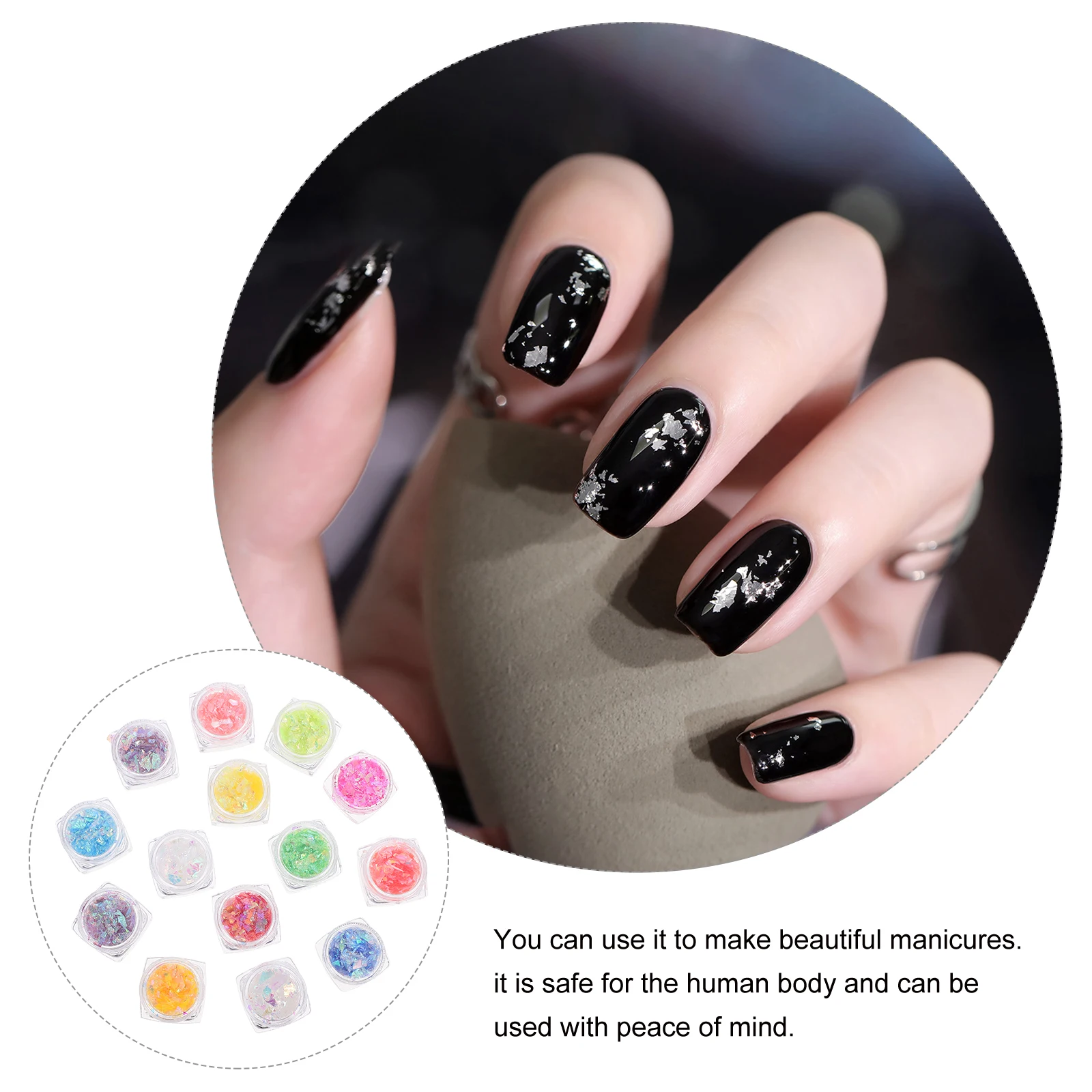 

14 Boxes Nail Art Stickers for Embellishments Japanese and Korean Decals Decorations Glitter Plastic