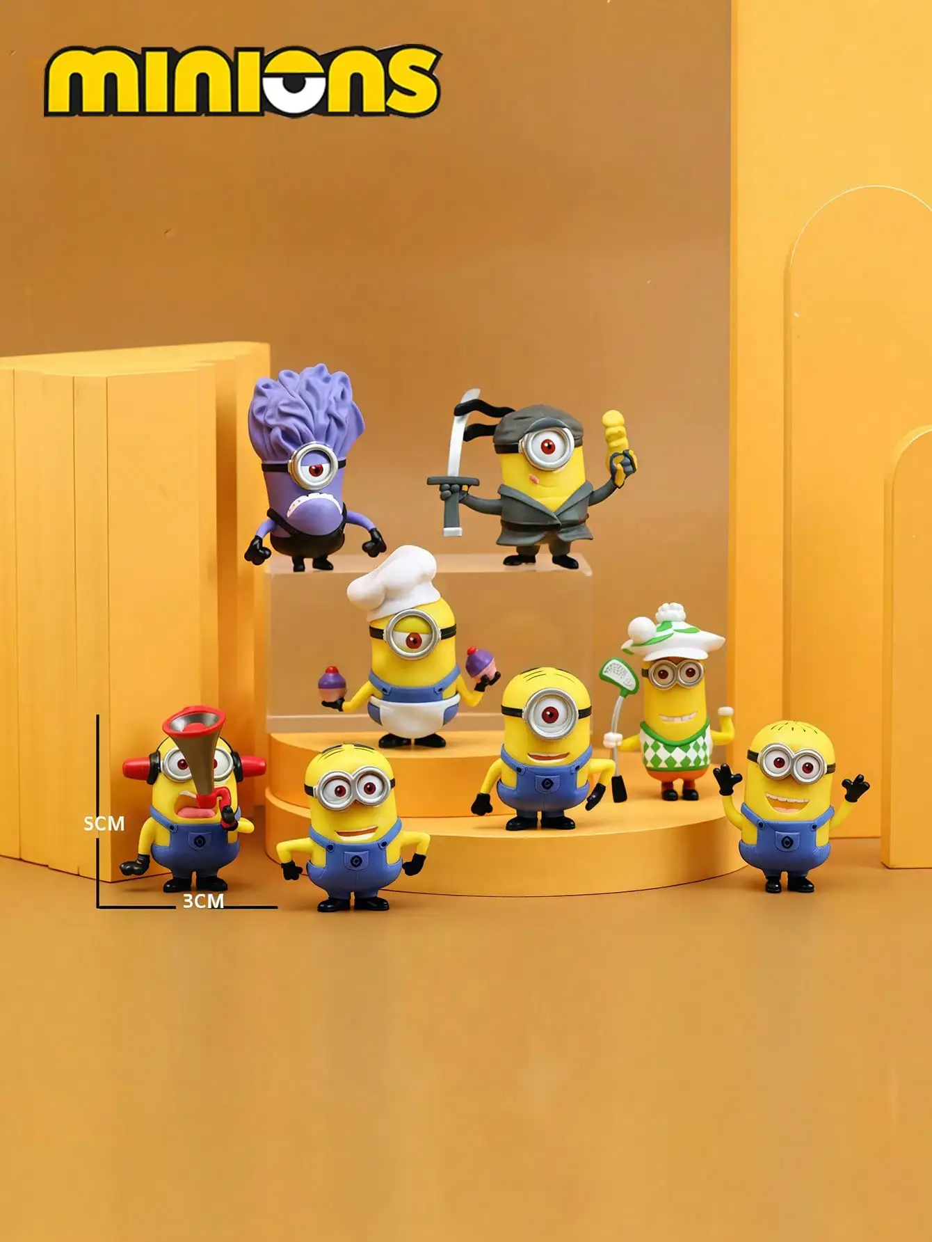 1/3/5/8 قطعة منتجات مينيسو مينيونز الجديدة 8 دمى مينيونز الصلبة حقير لي ، تماثيل لطيفة ذات عيون كبيرة ، هدايا عطلة السيارة ، أورنا ذاتية الصنع