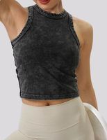 Women Summer American Retro Distress Cotton Crop Tops S-XXL Casual Make Old Vintage Comfortable Style Heavyweight Soft Tops