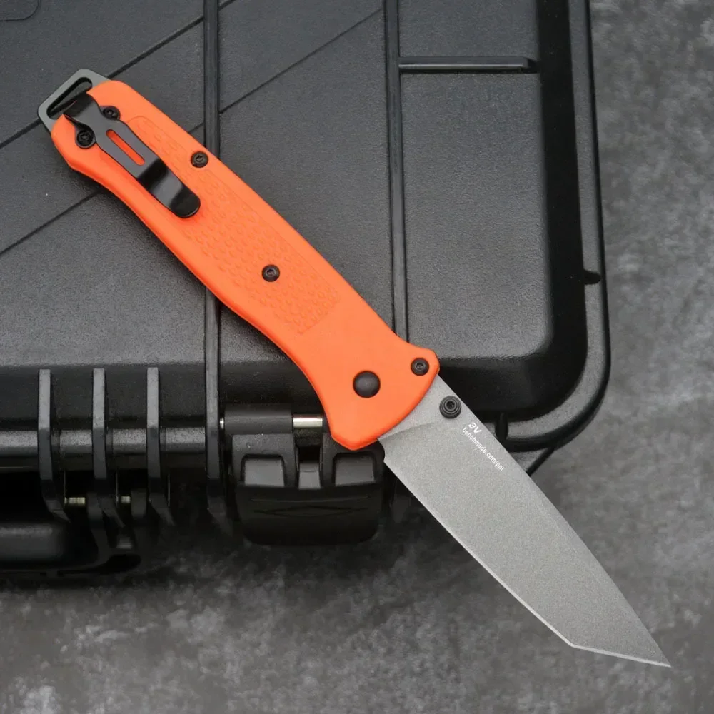 BM 537 Bailout Survival Pocket Folding Knife Self Defense Outdoor EDC Flipper Knife Camping Hunting Tool Nylon Wave Fiber Handle